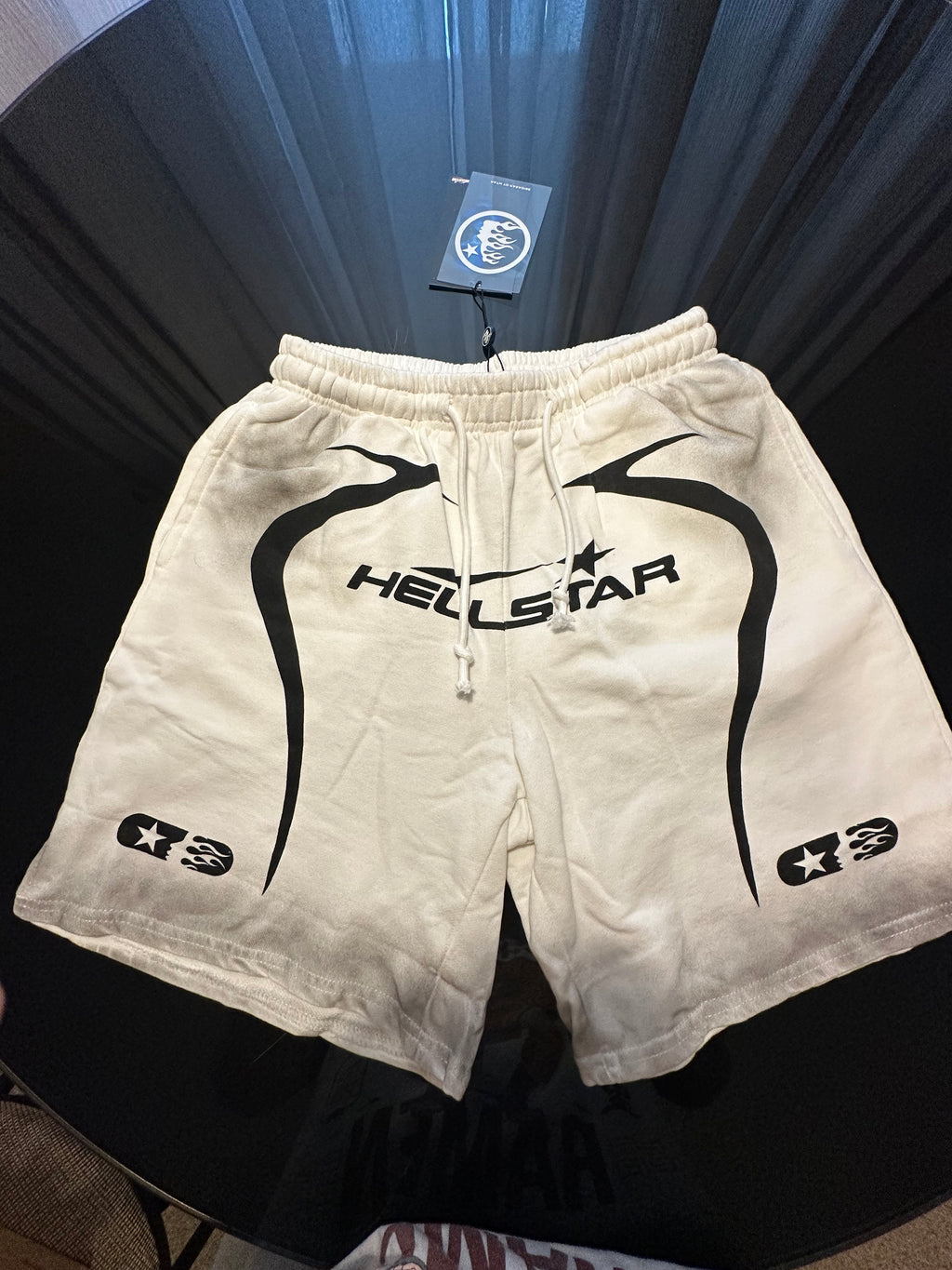White Hellstar Warm Up Shorts