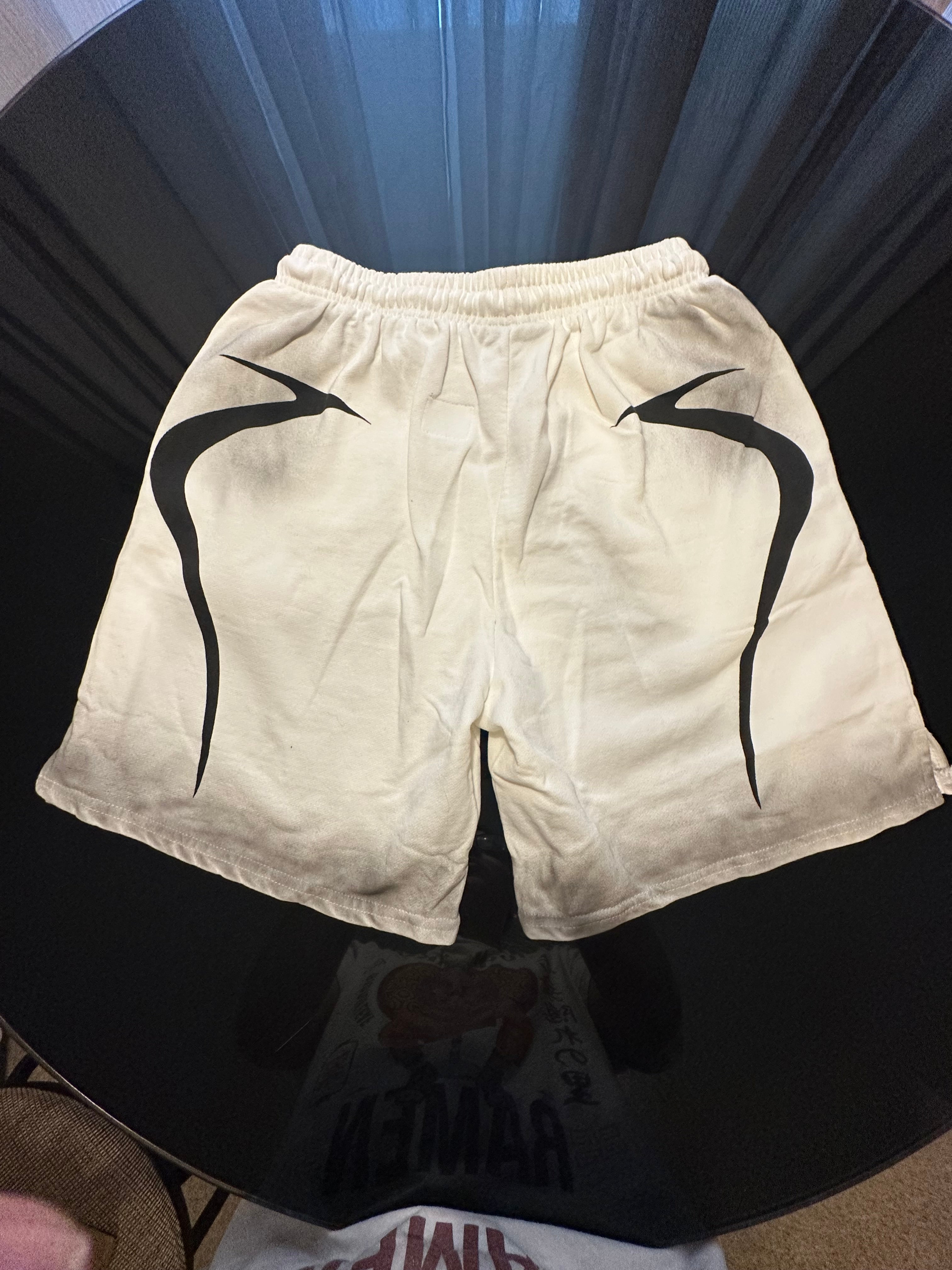 White Hellstar Warm Up Shorts
